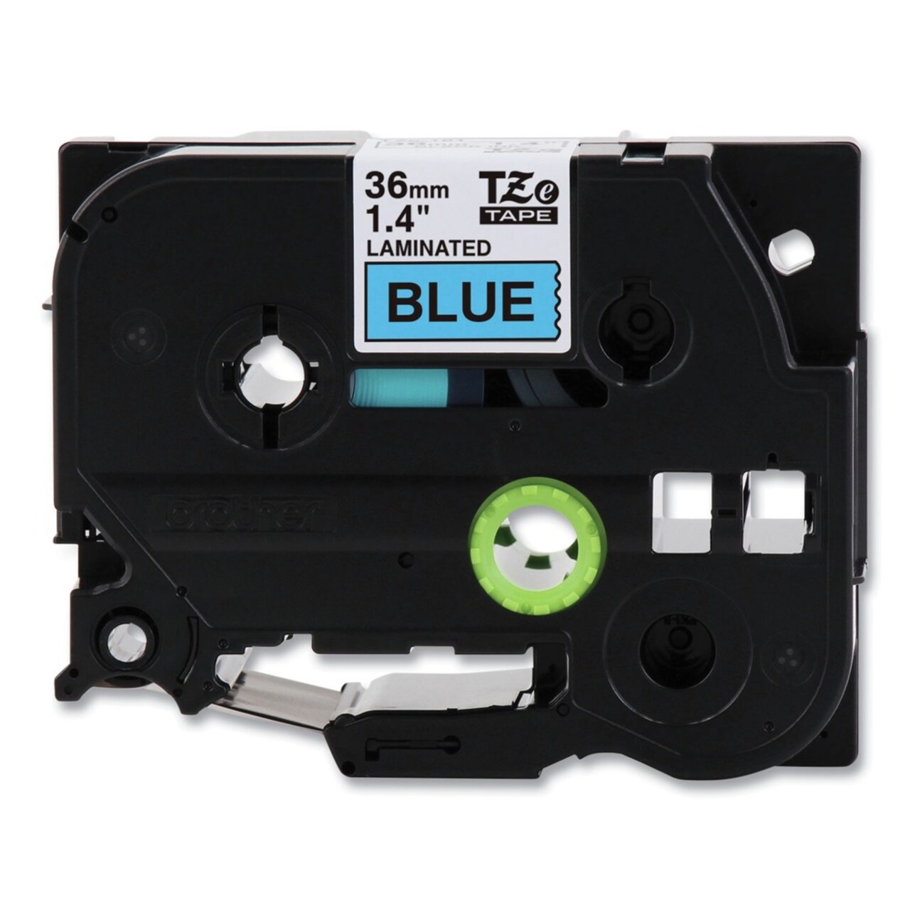 Brother P-Touch 1.4 in. x 26.2 ft. TZe Standard Adhesive Laminated Labeling Tape - Black on Blue
